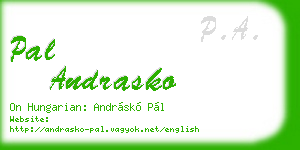 pal andrasko business card